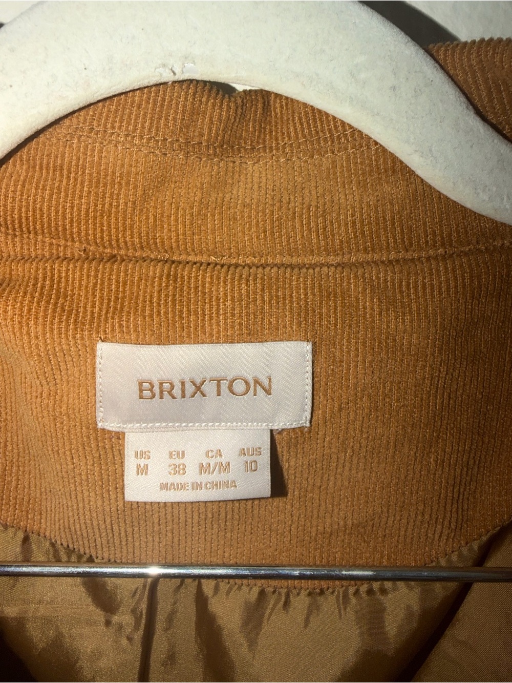 Brixton Brown & Cream Diamond Sherpa Coat with Corduroy Trim - Picture 4 of 4